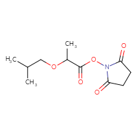 Chemical structure of 2,5-dioxopyrrolidin-1-yl 2-(2-methylpropoxy)propanoate - CSSB02153786312