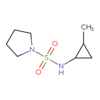 Chemical structure of N-(2-methylcyclopropyl)pyrrolidine-1-sulfonamide - CSMB00063155534