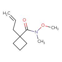Chemical structure of N-methoxy-N-methyl-1-(prop-2-en-1-yl)cyclobutane-1-carboxamide - CSSB00017375154