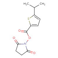 Chemical structure of 2,5-dioxopyrrolidin-1-yl 5-(propan-2-yl)thiophene-2-carboxylate - CSSB20269714406