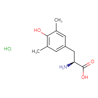 Chemical structure of (2S)-2-amino-3-(4-hydroxy-3,5-dimethylphenyl)propanoic acid hydrochloride - CSSB21505276467