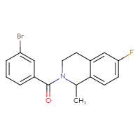 Chemical structure of 2-(3-bromobenzoyl)-6-fluoro-1-methyl-1,2,3,4-tetrahydroisoquinoline - CSSB00083704207