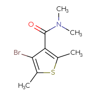 Chemical structure of 4-bromo-N,N,2,5-tetramethylthiophene-3-carboxamide - CSSB01046928969