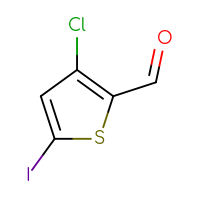 Chemical structure of 3-chloro-5-iodothiophene-2-carbaldehyde - CSSB02516457371