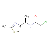 Chemical structure of 2-chloro-N-[(1R)-1-(2-methyl-1,3-thiazol-4-yl)ethyl]acetamide - CSSB14919744980