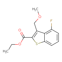 Chemical structure of ethyl 4-fluoro-3-(methoxymethyl)-1-benzothiophene-2-carboxylate - CSSB02005491921