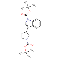 Chemical structure of tert-butyl 3-{1-[(tert-butoxy)carbonyl]pyrrolidin-3-yl}-1H-indole-1-carboxylate - CSSB06594122739