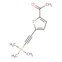 Chemical structure of 1-{5-[2-(trimethylsilyl)ethynyl]thiophen-2-yl}ethan-1-one - CSSB06360636854
