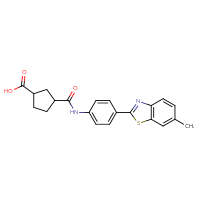 Chemical structure of 3-{[4-(6-methyl-1,3-benzothiazol-2-yl)phenyl]carbamoyl}cyclopentane-1-carboxylic acid - CSSB03437100858