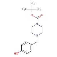 Chemical structure of tert-butyl 4-[(4-hydroxyphenyl)methyl]piperazine-1-carboxylate - CSSB00010186954