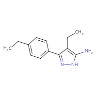 Chemical structure of 4-ethyl-3-(4-ethylphenyl)-1H-pyrazol-5-amine - CSSB00000361747