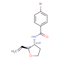 Chemical structure of rac-4-bromo-N-[(2R,3S)-2-ethenyloxolan-3-yl]benzamide - CSSB21444811619