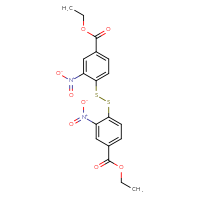 Chemical structure of ethyl 4-{[4-(ethoxycarbonyl)-2-nitrophenyl]disulfanyl}-3-nitrobenzoate - CSSB00025702671