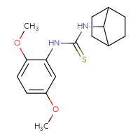 Chemical structure of 3-{bicyclo[2.2.1]heptan-7-yl}-1-(2,5-dimethoxyphenyl)thiourea - CSSB15363997782