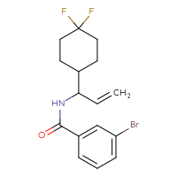 Chemical structure of 3-bromo-N-[1-(4,4-difluorocyclohexyl)prop-2-en-1-yl]benzamide - CSSB21432554578