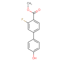 Chemical structure of methyl 3-fluoro-4'-hydroxy-[1,1'-biphenyl]-4-carboxylate - CSSB00150704390