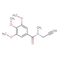 Chemical structure of 3,4,5-trimethoxy-N-methyl-N-(prop-2-yn-1-yl)benzamide - CSSB00034150226
