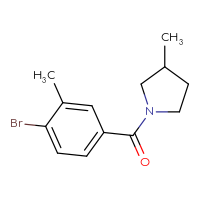 Chemical structure of 1-(4-bromo-3-methylbenzoyl)-3-methylpyrrolidine - CSSB00013066072