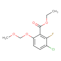 Chemical structure of ethyl 3-chloro-2-fluoro-6-(methoxymethoxy)benzoate - CSSB07031839013