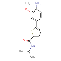 Chemical structure of 5-(4-amino-3-methoxyphenyl)-N-(propan-2-yl)thiophene-2-carboxamide - CSSB06593818999