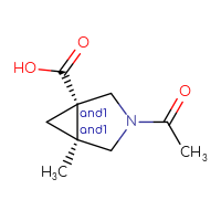Chemical structure of rac-(1R,5R)-3-acetyl-5-methyl-3-azabicyclo[3.1.0]hexane-1-carboxylic acid - CSSB02126824461