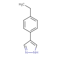 Chemical structure of 4-(4-ethylphenyl)-1H-pyrazole - CSSB00009836008