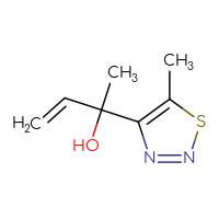Chemical structure of 2-(5-methyl-1,2,3-thiadiazol-4-yl)but-3-en-2-ol - CSSB06821930957