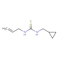 Chemical structure of 1-(cyclopropylmethyl)-3-(prop-2-en-1-yl)thiourea - CSSB00016210476