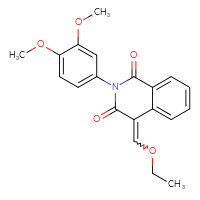 Chemical structure of 2-(3,4-dimethoxyphenyl)-4-(ethoxymethylidene)-1,2,3,4-tetrahydroisoquinoline-1,3-dione - CSSB00015194172