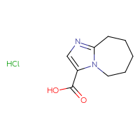Chemical structure of 5H,6H,7H,8H,9H-imidazo[1,2-a]azepine-3-carboxylic acid hydrochloride - CSSB00025775195