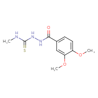 Chemical structure of 3,4-dimethoxy-N-[(methylcarbamothioyl)amino]benzamide - CSSB00020600112