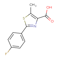 Chemical structure of 2-(4-fluorophenyl)-5-methyl-1,3-thiazole-4-carboxylic acid - CSSB00011265956
