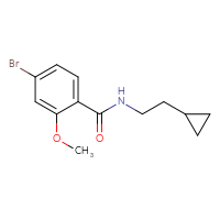 Chemical structure of 4-bromo-N-(2-cyclopropylethyl)-2-methoxybenzamide - CSSB00006080111