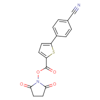 Chemical structure of 2,5-dioxopyrrolidin-1-yl 5-(4-cyanophenyl)thiophene-2-carboxylate - CSSB20269749109