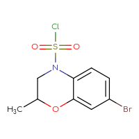 Chemical structure of 7-bromo-2-methyl-3,4-dihydro-2H-1,4-benzoxazine-4-sulfonyl chloride - CSSB14968819227
