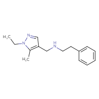 Chemical structure of [(1-ethyl-5-methyl-1H-pyrazol-4-yl)methyl](2-phenylethyl)amine - CSSB00015197872