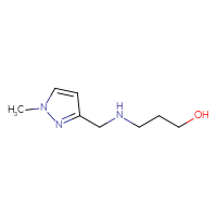 Chemical structure of 3-{[(1-methyl-1H-pyrazol-3-yl)methyl]amino}propan-1-ol - CSSB00011791745
