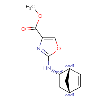 Chemical structure of rac-methyl 2-{[(1R,2R,4R)-bicyclo[2.2.1]hept-5-en-2-yl]amino}-1,3-oxazole-4-carboxylate - CSSB21495882729
