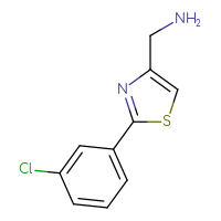 Chemical structure of 1-[2-(3-chlorophenyl)-1,3-thiazol-4-yl]methanamine - CSSB00011447174