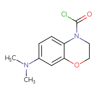 Chemical structure of 7-(dimethylamino)-3,4-dihydro-2H-1,4-benzoxazine-4-carbonyl chloride - CSSB14965651883