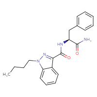 Chemical structure of (2S)-2-[(1-butyl-1H-indazol-3-yl)formamido]-3-phenylpropanamide - CSSB02515437823
