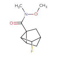 Chemical structure of 3-fluoro-N-methoxy-N-methyltricyclo[2.2.1.0²,⁶]heptane-1-carboxamide - CSSB20549876198