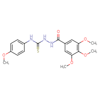 Chemical structure of 3,4,5-trimethoxy-N-{[(4-methoxyphenyl)carbamothioyl]amino}benzamide - CSSB00025733835