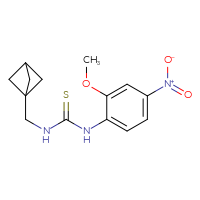 Chemical structure of 3-({bicyclo[1.1.1]pentan-1-yl}methyl)-1-(2-methoxy-4-nitrophenyl)thiourea - CSSB07050047386