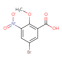 Chemical structure of 5-bromo-2-methoxy-3-nitrobenzoic acid - CSSB00013312276
