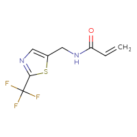 Chemical structure of N-{[2-(trifluoromethyl)-1,3-thiazol-5-yl]methyl}prop-2-enamide - CSSB02134948274