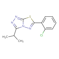 Chemical structure of 6-(2-chlorophenyl)-3-(propan-2-yl)-[1,2,4]triazolo[3,4-b][1,3,4]thiadiazole - CSSB00121637551