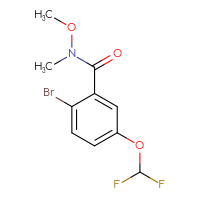 Chemical structure of 2-bromo-5-(difluoromethoxy)-N-methoxy-N-methylbenzamide - CSSB02271960508