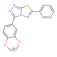 Chemical structure of 3-[3-(3,4-dimethoxyphenyl)-[1,2,4]triazolo[3,4-b][1,3,4]thiadiazol-6-yl]pyridine - CSSB00121637286