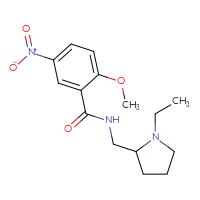 Chemical structure of N-[(1-ethylpyrrolidin-2-yl)methyl]-2-methoxy-5-nitrobenzamide - CSSB00104564027